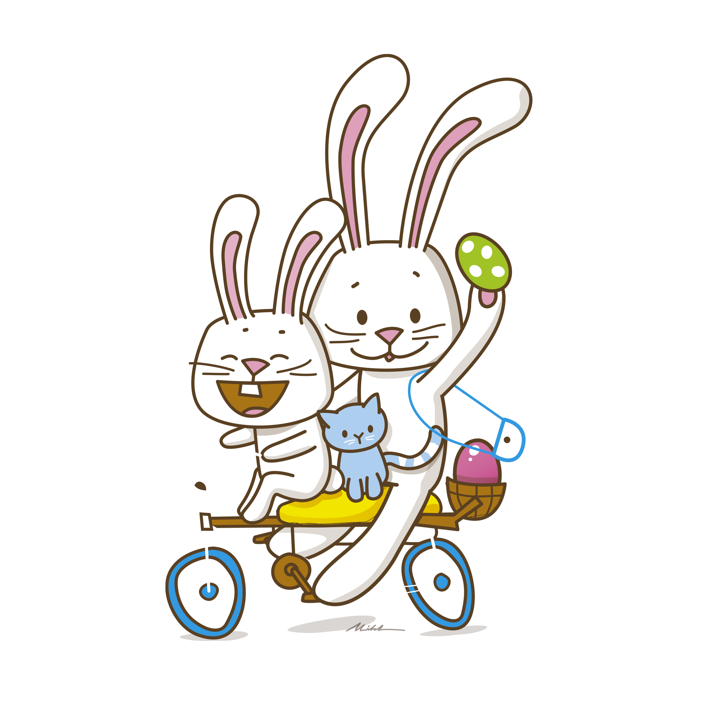 fahrradfahrender Hase Illustration