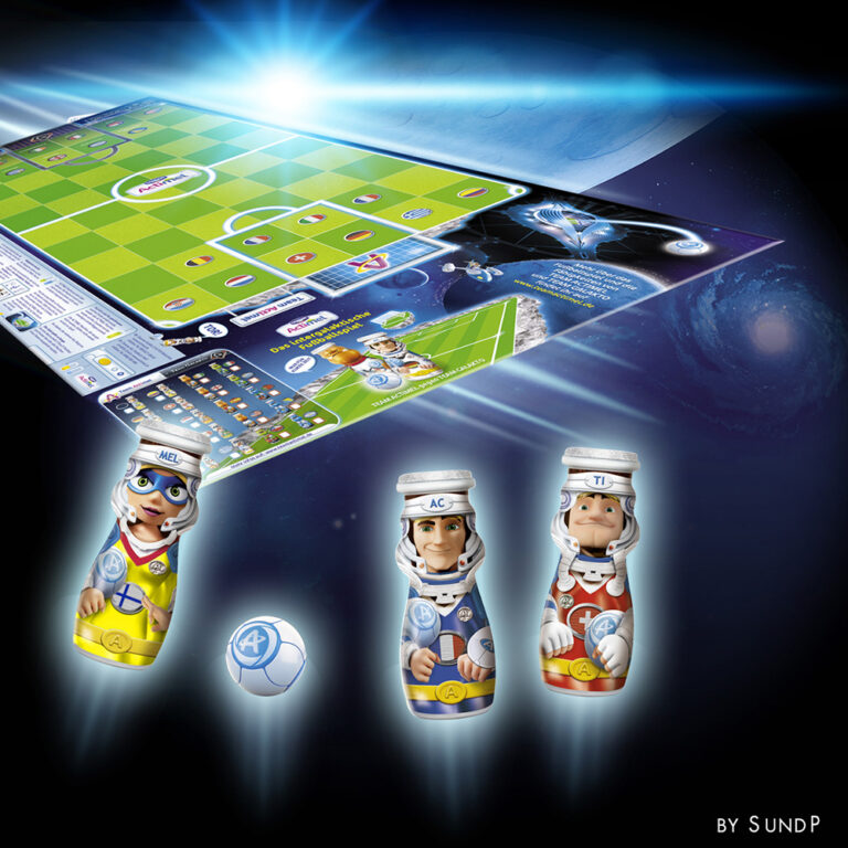 Danone Actimel - Die Actimelhelden im All! Die Verpackung wird zum Spielfeld! On-Pack Promotion